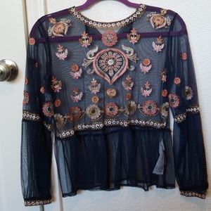 Zara embroidered top